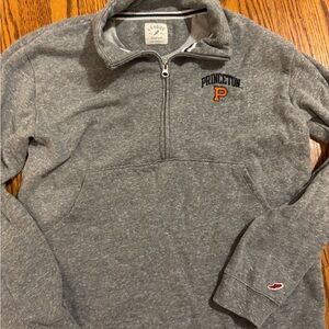 League Gray and Orange Zip Up Sweater